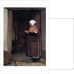 Peasant Girl Knitting, 1855 by Francois Bonvin