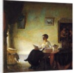 Woman reading at home, 1918 by Frederick Andrew Bosley