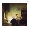 Woman reading at home, 1918 by Frederick Andrew Bosley