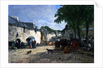 Cattle market at Daoulas, Brittany, 1861 by Eugene Louis Boudin