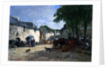 Cattle market at Daoulas, Brittany, 1861 by Eugene Louis Boudin