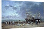 Unloading the Newfoundland Fishing Boat, 1873 by Eugene Louis Boudin