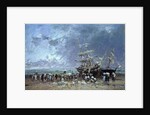 Unloading the Newfoundland Fishing Boat, 1873 by Eugene Louis Boudin