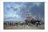 Unloading the Newfoundland Fishing Boat, 1873 by Eugene Louis Boudin