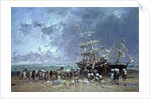 Unloading the Newfoundland Fishing Boat, 1873 by Eugene Louis Boudin