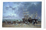 Unloading the Newfoundland Fishing Boat, 1873 by Eugene Louis Boudin