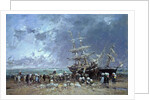 Unloading the Newfoundland Fishing Boat, 1873 by Eugene Louis Boudin