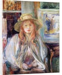 Julie Manet with a straw hat, 1892 canvas) by Berthe Morisot