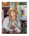 Julie Manet with a straw hat, 1892 canvas) by Berthe Morisot