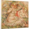Two Nudes Wearing Hats by Pierre Auguste Renoir
