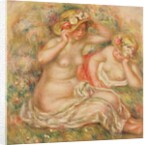 Two Nudes Wearing Hats by Pierre Auguste Renoir
