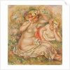 Two Nudes Wearing Hats by Pierre Auguste Renoir