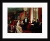 Richard Wagner with Franz Liszt and Liszt's daughter Cosima by German School