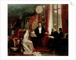 Richard Wagner with Franz Liszt and Liszt's daughter Cosima by German School