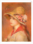 Young Woman in a Hat by Pierre Auguste Renoir