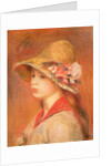 Young Woman in a Hat by Pierre Auguste Renoir