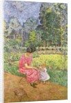 Woman and Child in a Garden by Edouard Vuillard