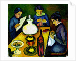 Three Women at the Table by the Lamp, 1912 by August Macke