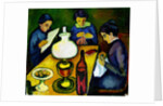 Three Women at the Table by the Lamp, 1912 by August Macke