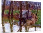 The River Epte with Monet's Boat-Atelier, c.1887-90 by John Leslie Breck