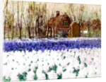 A Cottage and a Field of Hyacinths by George Hitchcock