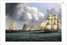 American Frigates Off Gibraltar by James E. Buttersworth