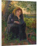 A Pensive Peasant Girl, 1892 by Camille Pissarro