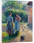 Peasant Women Chatting at Eragny, 1895-1902 by Camille Pissarro