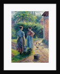 Peasant Women Chatting at Eragny, 1895-1902 by Camille Pissarro