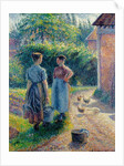 Peasant Women Chatting at Eragny, 1895-1902 by Camille Pissarro