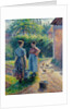 Peasant Women Chatting at Eragny, 1895-1902 by Camille Pissarro