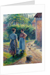 Peasant Women Chatting at Eragny, 1895-1902 by Camille Pissarro