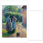 Peasant Women Chatting at Eragny, 1895-1902 by Camille Pissarro
