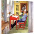 Esbjorn Doing his Homework, 1912 by Carl Larsson