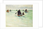 Fishing Boats at the large Pourville, 1882 by Claude Monet