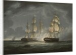 Running Action Between the U.S. Frigate President and H.M.S. Endymion, 1815 by Thomas Butterworth