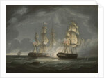 Running Action Between the U.S. Frigate President and H.M.S. Endymion, 1815 by Thomas Butterworth