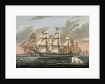 U.S. Ships-of-the-Line and Frigates Delaware and North Carolina, Brandywine, and Constellation, 1848 by James Guy Evans