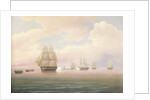 Escape of the U.S. Frigate Constitution, 1838 by Thomas Birch
