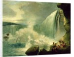 Blondin Crossing the Niagara Falls on a Tightrope, c.1859-60 by American School