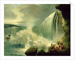 Blondin Crossing the Niagara Falls on a Tightrope, c.1859-60 by American School