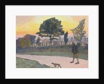 Sunset, Letchworth, with Man and Dog, 1912 by Spencer Frederick Gore