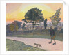 Sunset, Letchworth, with Man and Dog, 1912 by Spencer Frederick Gore