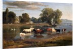 Thames at Richmond from Middlesex bank, looking towards Asgill House by Ramsay Richard Reinagle