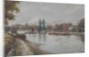 Hammersmith Bridge - the present one - post 1887 - looking from the Surrey shore by Charles John de Lacy