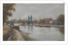 Hammersmith Bridge - the present one - post 1887 - looking from the Surrey shore by Charles John de Lacy