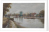 Hammersmith Bridge - the present one - post 1887 - looking from the Surrey shore by Charles John de Lacy