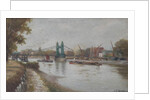 Hammersmith Bridge - the present one - post 1887 - looking from the Surrey shore by Charles John de Lacy