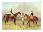L to R: 'Lord Lyon', Winner of the Derby, St. Leger and 2,000 guineas; 'Elland', Winner of Ascot Gold Vase, owned by Sir R. Sutton, trained by James Dover by Harry Hall