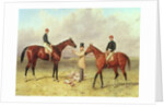 L to R: 'Lord Lyon', Winner of the Derby, St. Leger and 2,000 guineas; 'Elland', Winner of Ascot Gold Vase, owned by Sir R. Sutton, trained by James Dover by Harry Hall